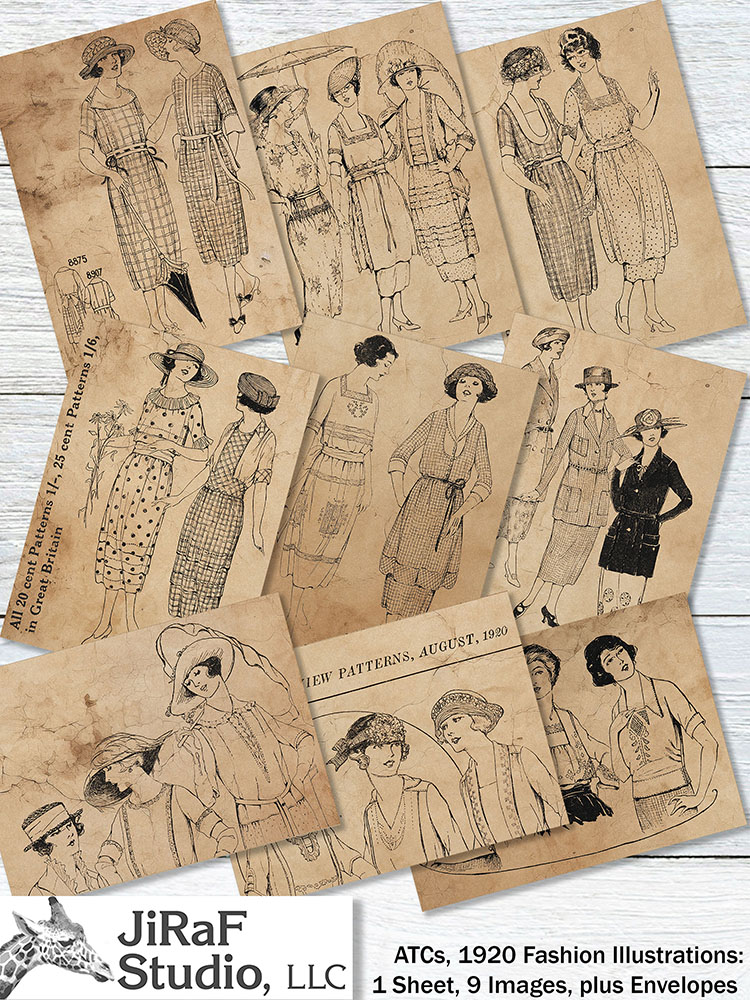 Summer Fashions of 1920 ATCs and&nbsp;Envelopes