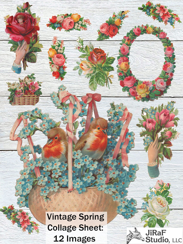Vintage Spring Collage&nbsp;Sheet